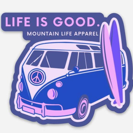 LIFE IS GOOD STICKER (PINK) - Mountain Life Apparel - MTN LIFE